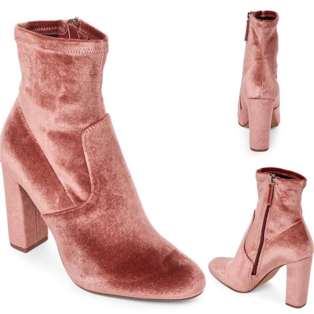 Steve Madden Velvet Booties - worn once ! Great condition  new ! Minor wear